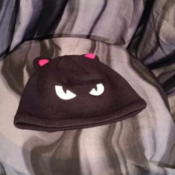 Vintage 2008 Emily the Strange black cat beanie cap with ears <3 main image 9